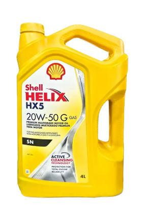 Envase de aceite SHELL SHELL HX5 GAS 20W50 MINERAL  - GL 4LT grado 20W50 - Lubricentro Piloto